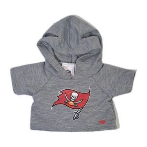 BUILD-A-BEAR Buccaneers NFL Hoodie Gray Heather Shirt Hood Top Stuffed Animal